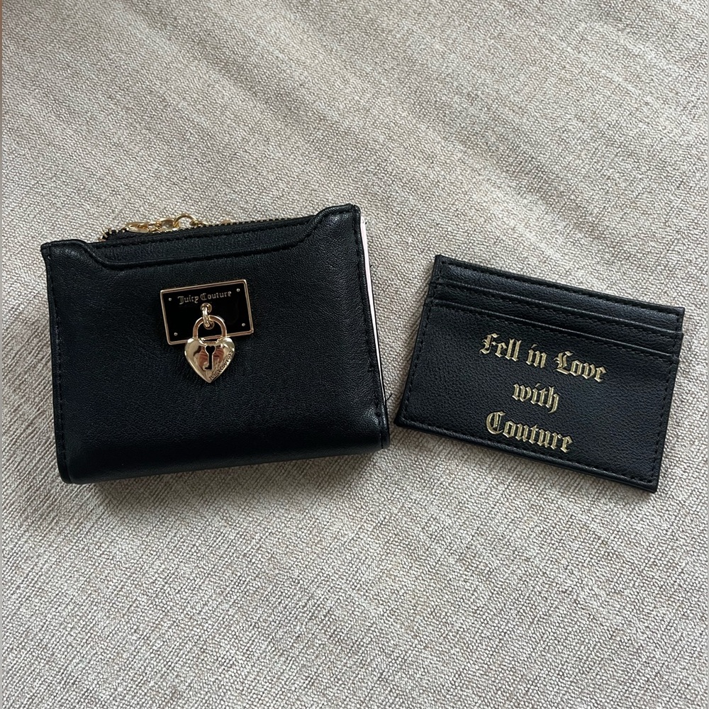 NWOT Juicy Couture Black Small Wallet with Heart Charm. - Picture 6 of 12